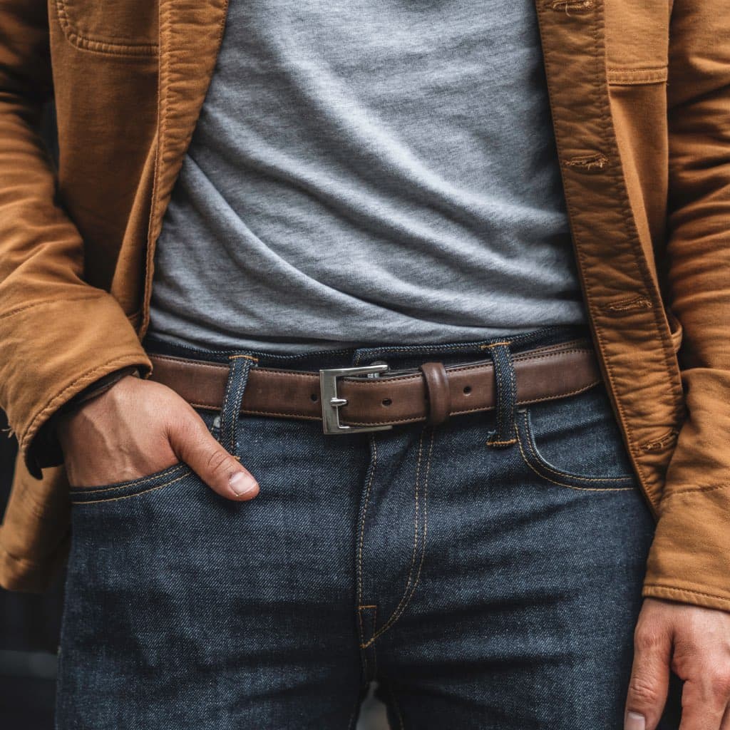 Men's Classic Leather Belt | Old English, view 4