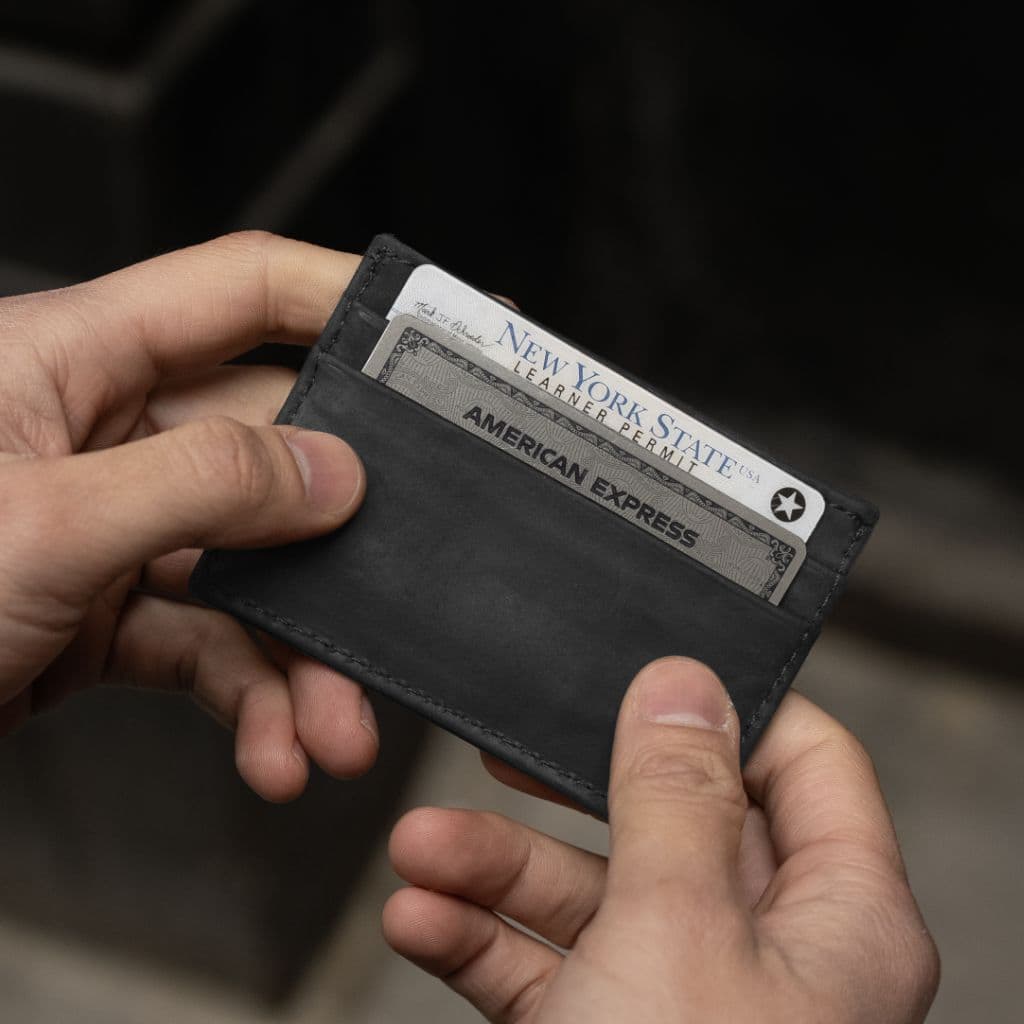 Leather Card Holder | Black Matte, view 5