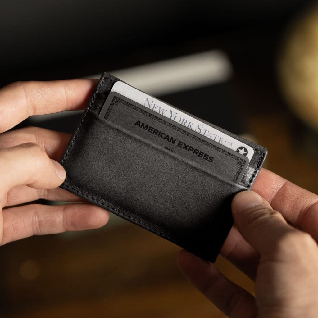 Leather Card Holder | Distressed Grey, view 5