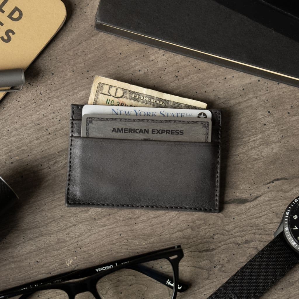 Leather Card Holder | Distressed Grey, view 7