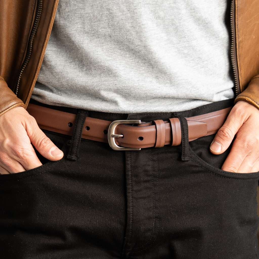 Men's Refined Leather Belt | Chestnut, view 4