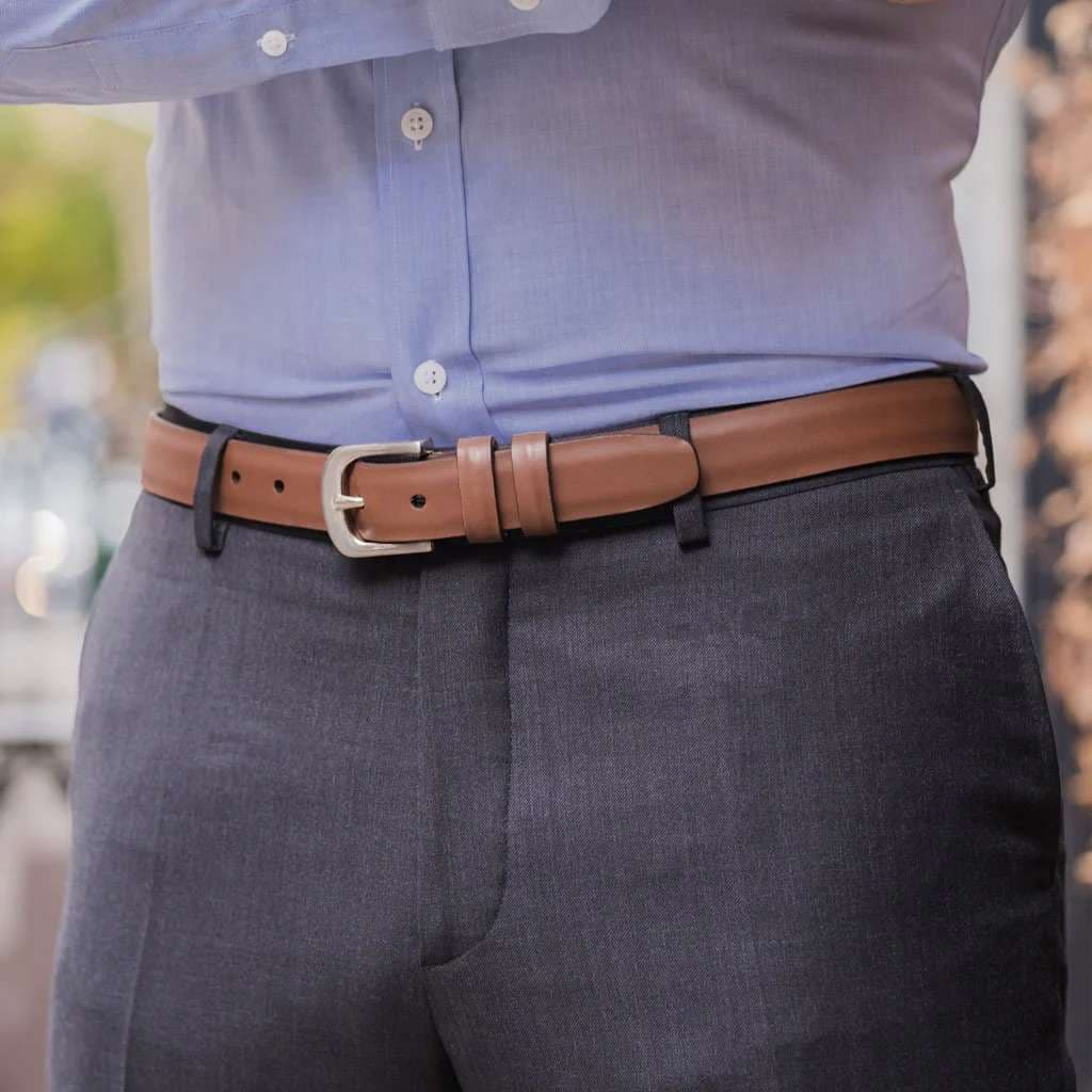 Men's Refined Leather Belt | Chestnut, view 5