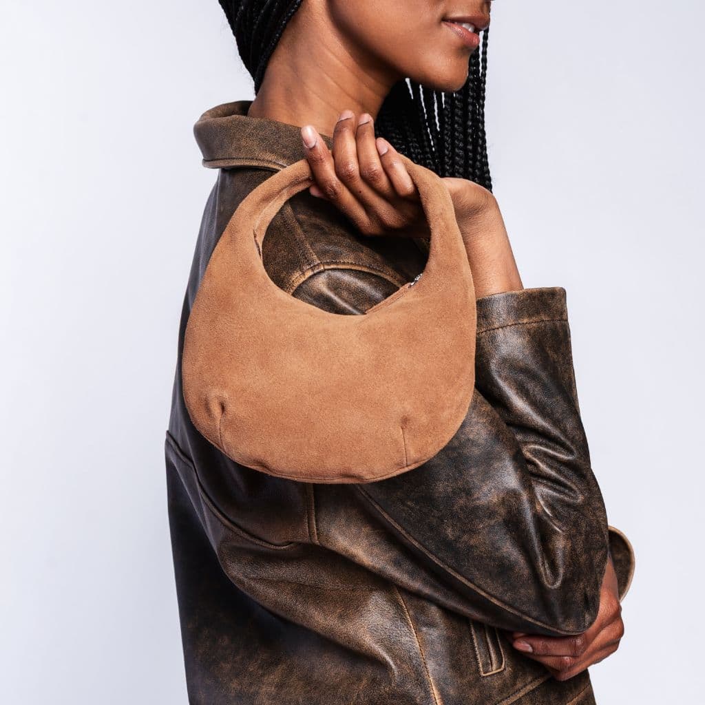 Mini Crescent | Tan Suede, view 5