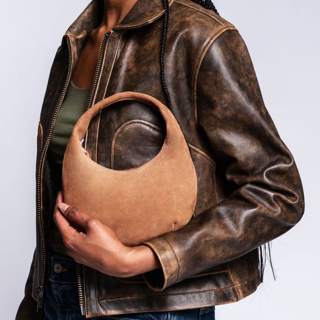 Mini Crescent | Tan Suede, view 6