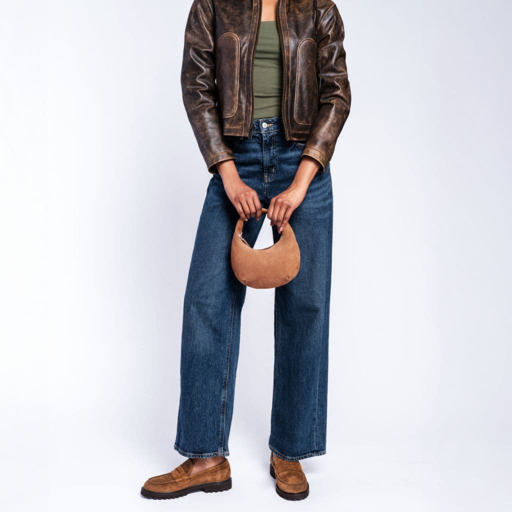 Mini Crescent | Tan Suede, view 7