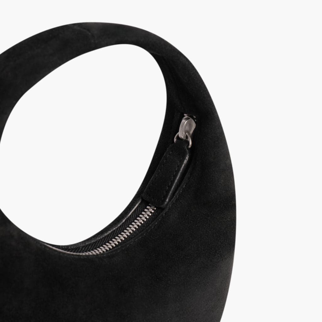 Mini Crescent | Black Suede, view 4