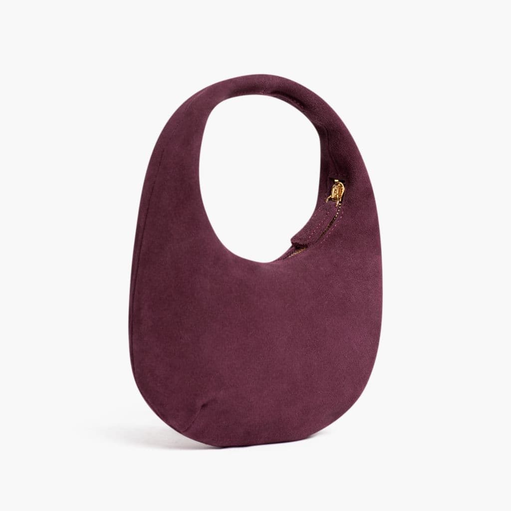 Mini Crescent | Burgundy Suede, view 2