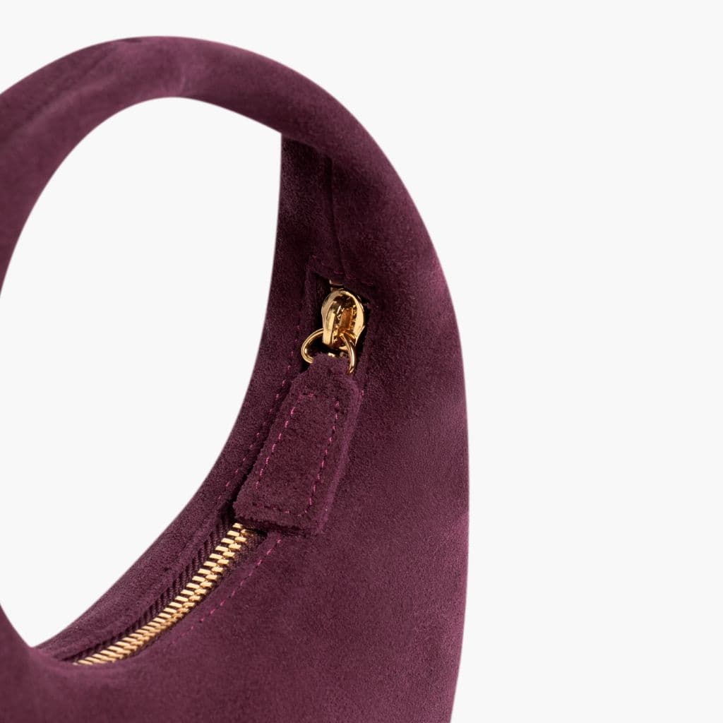 Mini Crescent | Burgundy Suede, view 4