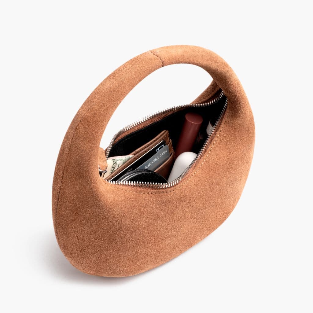 Mini Crescent | Tan Suede, view 3
