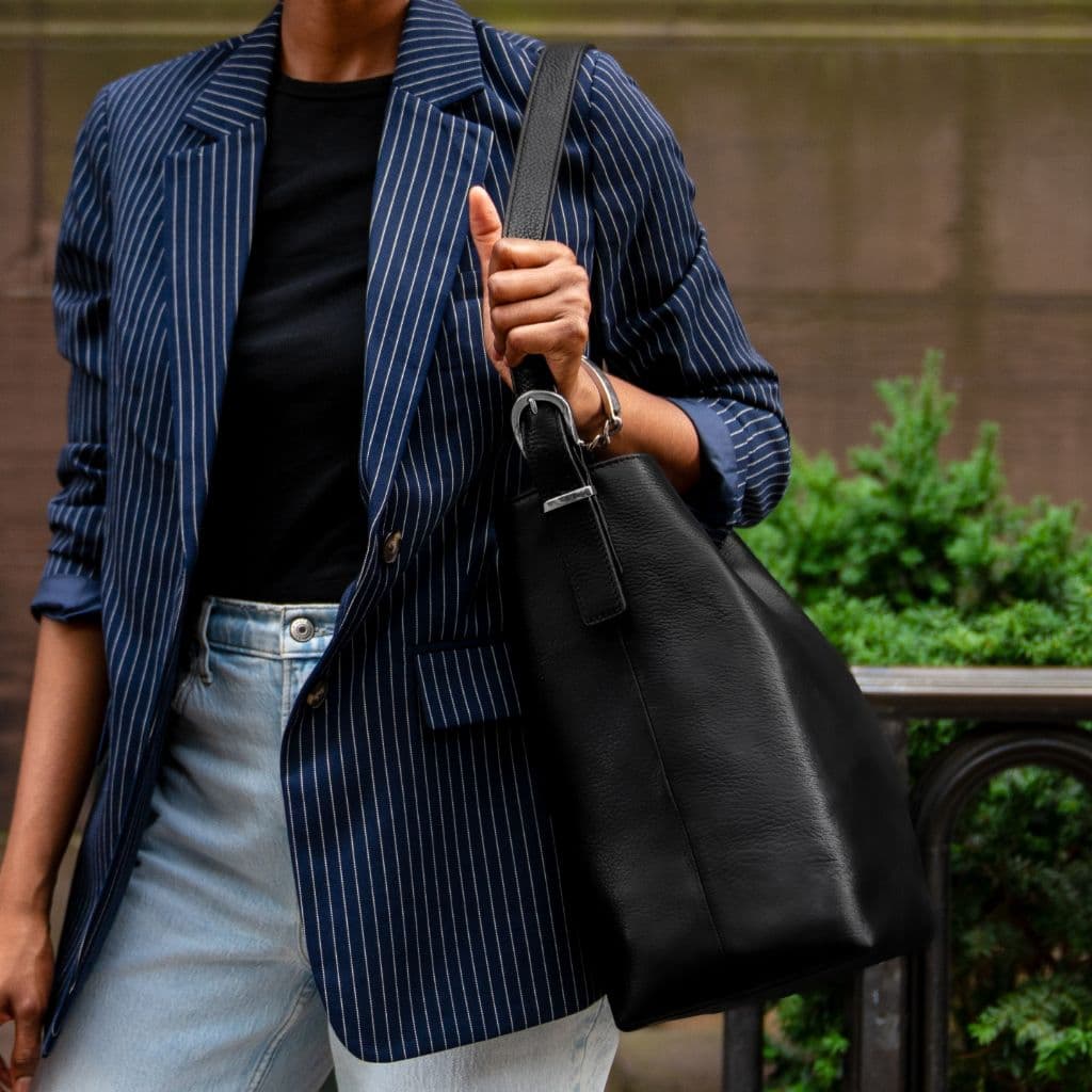 Bucket Bag | Black & Silver, view 7