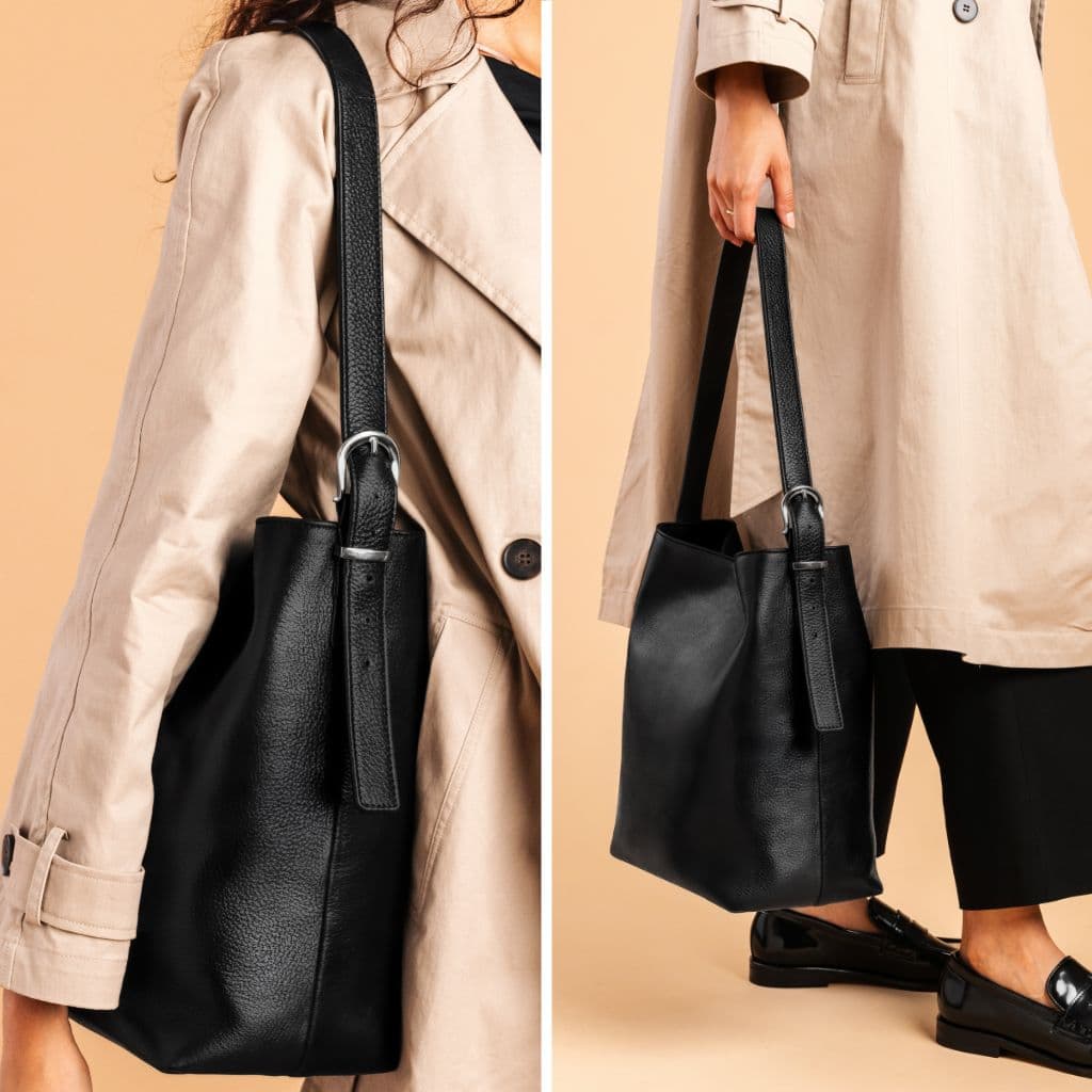 Bucket Bag | Black & Silver, view 8