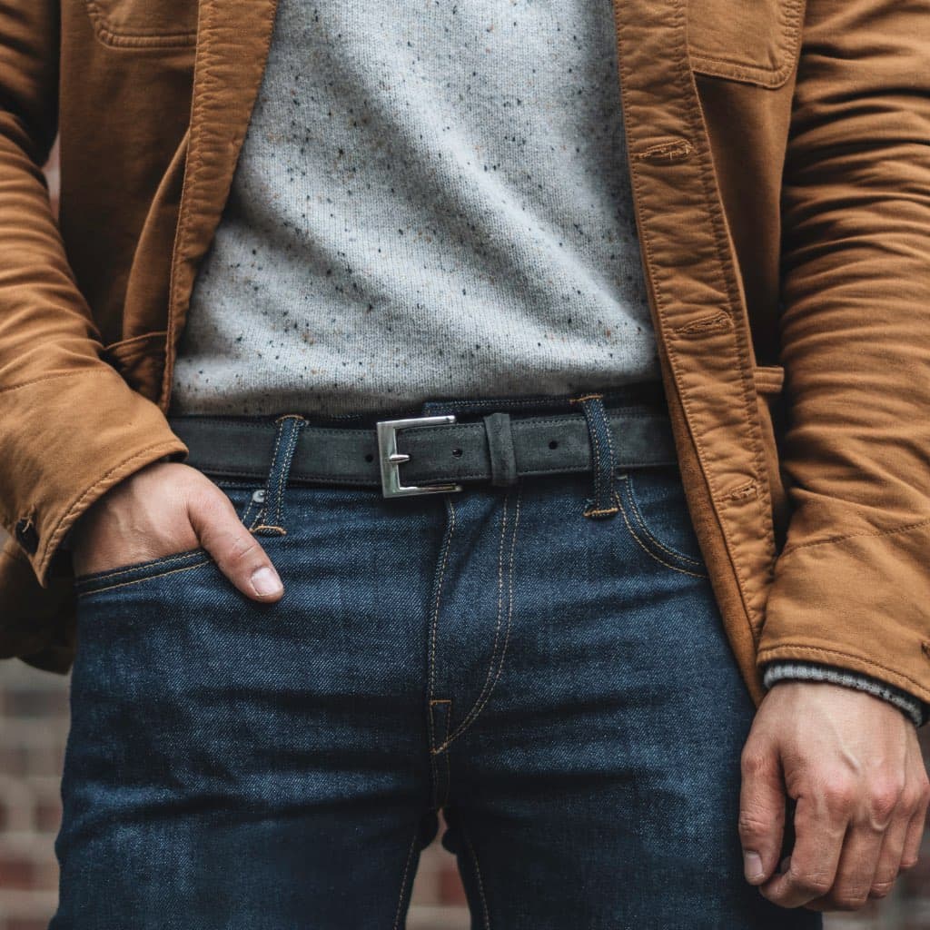 Men's Classic Leather Belt | Shadow Grey, view 4