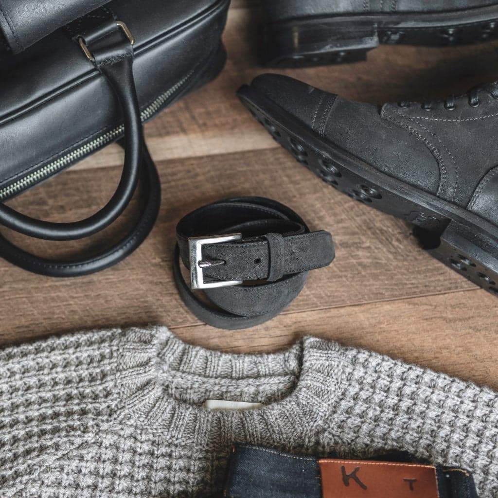 Men's Classic Leather Belt | Shadow Grey, view 6