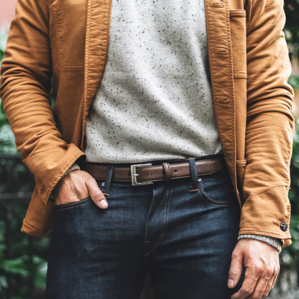Men's Classic Leather Belt | Walnut, view 4