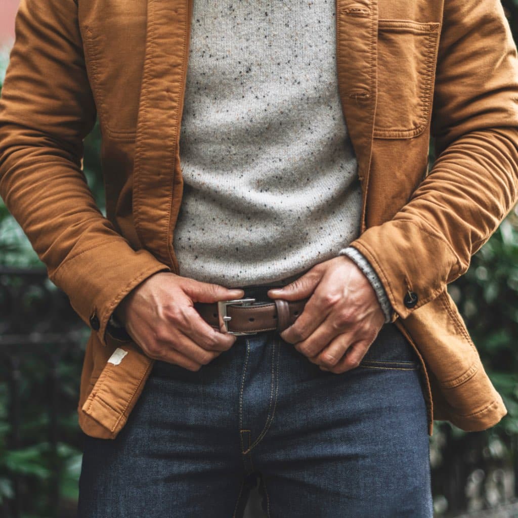 Men's Classic Leather Belt | Walnut, view 5