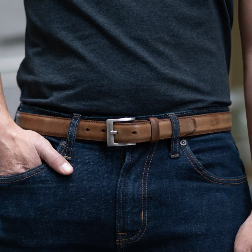 Men's Classic Leather Belt | Burnt Copper, view 4