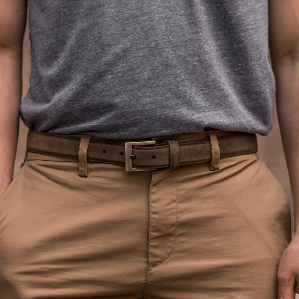 Men's Classic Leather Belt | Mocha, view 4