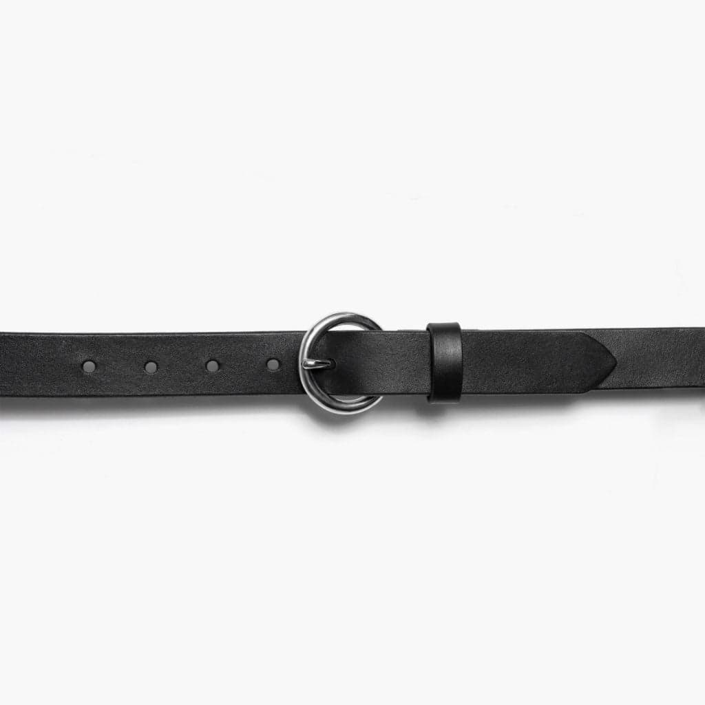 Women's Circle Leather Belt | Black, view 2