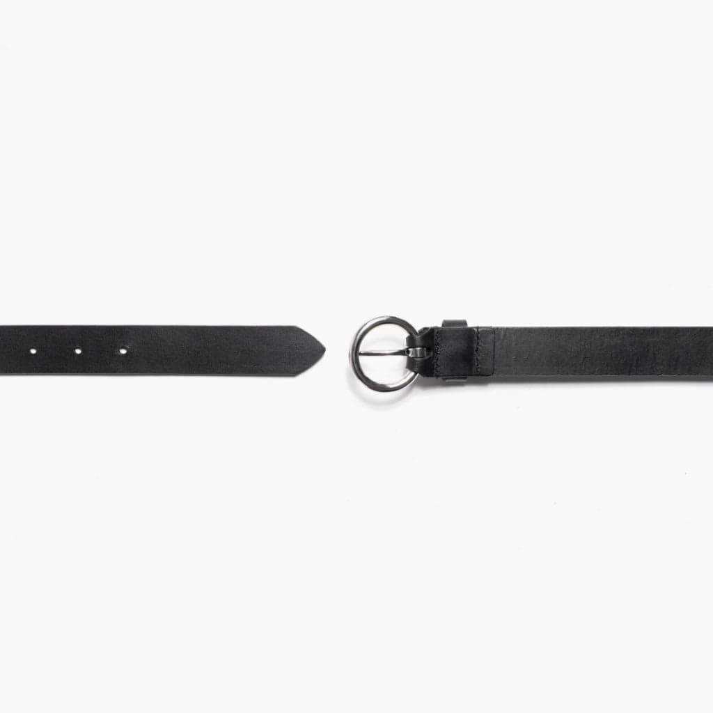 Women's Circle Leather Belt | Black, view 3