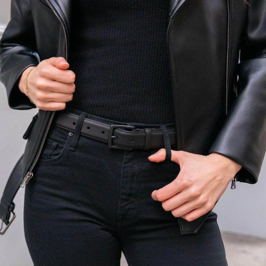 Women's Classic Leather Belt | Black Matte, view 4
