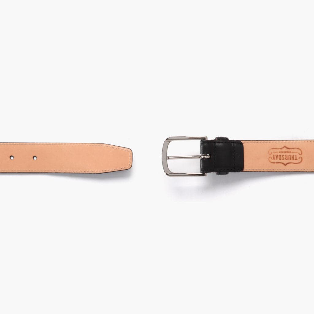 Men's Brogue Leather Belt | Black, view 3